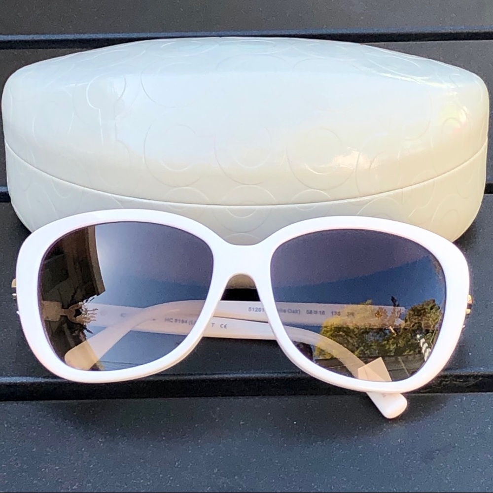 Coach white sunglasses